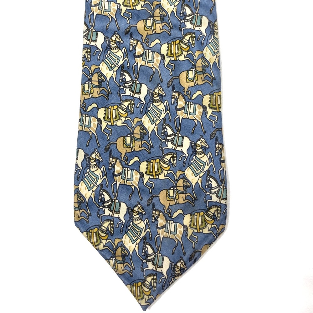 Salvatore Ferragamo silk men’s horse neck tie